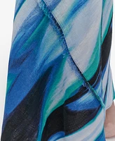 Dkny Women's Printed Fringe-Seam Midi Skirt