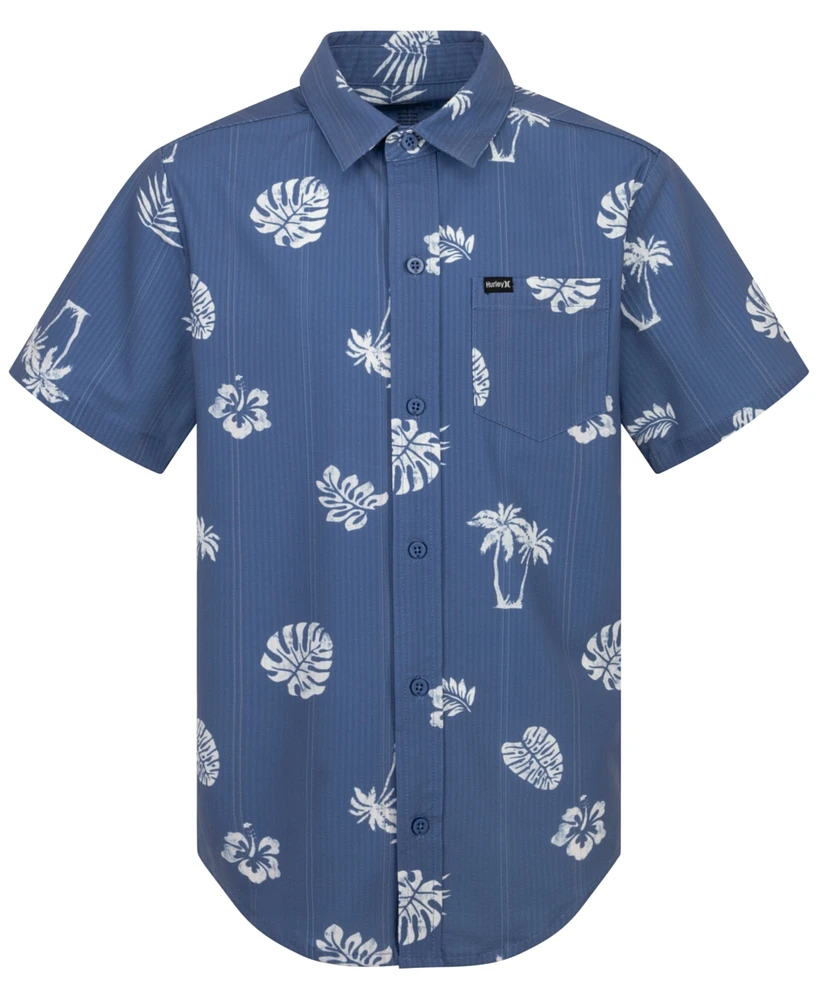 Hurley Big Boys Palm-Print Woven Shirt