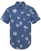 Hurley Big Boys Palm-Print Woven Shirt