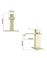 Single-Handle Waterfall Bathroom Faucet, Lead-Free 304 Stainless Steel Sink Faucet with Cold/Hot Water Function, Easy to Install and Clean