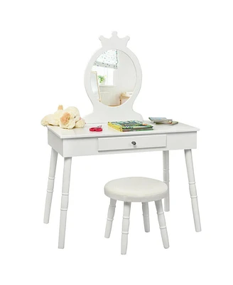 Gouun Kids Vanity Makeup Table & Chair Set Make Up Stool