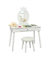 Gouun Kids Vanity Makeup Table & Chair Set Make Up Stool