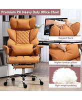 Dyhome Gaming Chair, Racing Office Ergonomic High-Back Pu Leather Reclining Computer Desk Executive Swivel Rolling Chair f