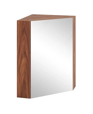 Corner Medicine Cabinet with Mirror Open Door and Adjustable Shelf