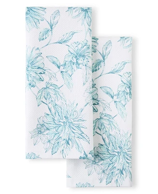 Fiesta Floral Cotton Kitchen Towel Set, 16" x 28"