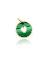 The Lovery Malachite Donut Heart Charm 14K Gold