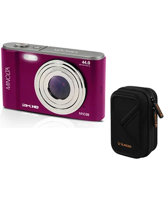 Minolta Minolta MND20 44 Mp 2.7K Ultra Hd Digital Camera (Magenta) With Slinger Camera case