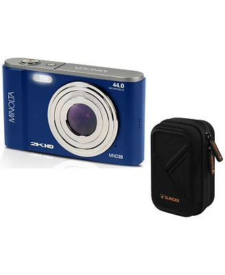 Minolta Minolta MND20 44 Mp 2.7K Ultra Hd Digital Camera (Blue) With Slinger Camera case