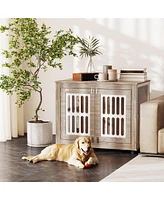 PawHut Dog Crate Furniture, 39" Dog Kennel with 2 Doors,