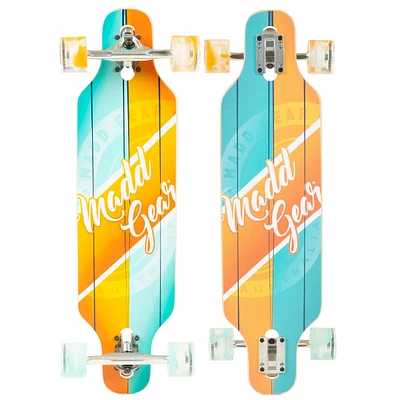 31" x 8" 8-Ply Maple Deck Glide Drop Through Longboard Skateboard for Ages 5+ Max 220 lbs, 70mm Wheels, Abec-7 Bearings