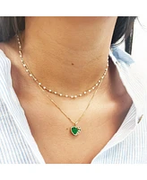 The Lovery Malachite Heart Overlay Charm 11 Millimeters