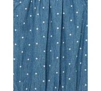 Little Me Baby Girls 2-Pc. Chambray Dot Romper & Headband Set