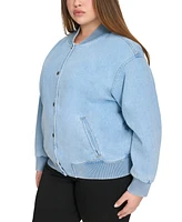 Levi's Plus Varsity Cotton Denim Bomber Jacket