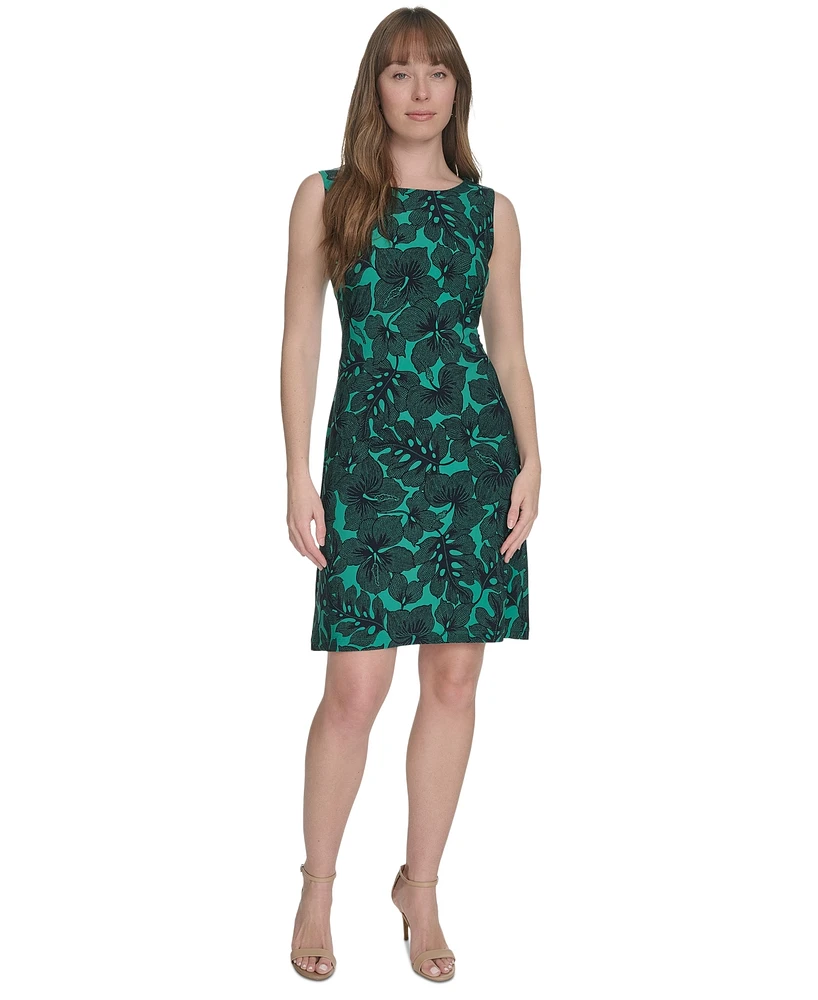 Tommy Hilfiger Women's Printed Sleeveless Shift Dress