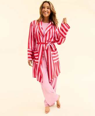 Macy's Flower Show Women's Striped Midi Length Robe, Exclusively at