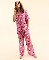 Macy's Flower Show Women's Printed Short-Sleeve Pajama Set, Exclusively at