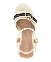 BCBGeneration Women's Elo Buckle Detail Wedge Sandals