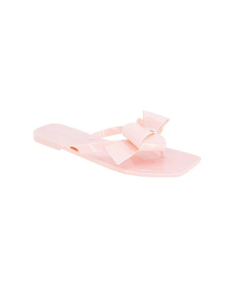 BCBGeneration Women's Lima Bow Jelly Flat Sandals