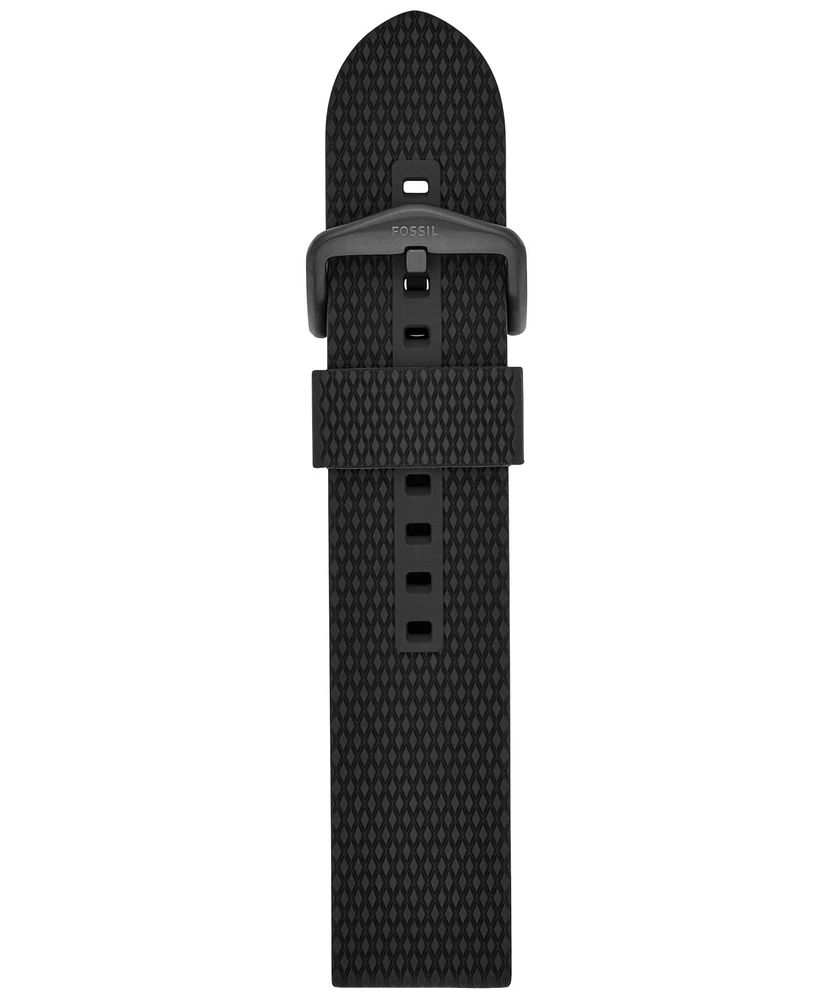 Fossil Men's Black Silicone Watch Band, 22mm