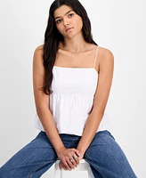 Madden Girl Juniors' Poplin Bubble Tank Top