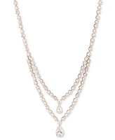Givenchy Gold-Tone Mixed Cubic Zirconia Layered Statement Necklace, 16" + 3" extender