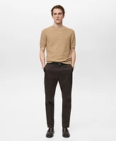 Mango Men's Textured Knit Regular Fit T-Shirt