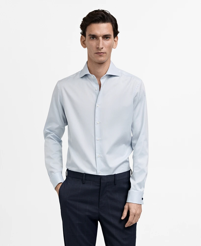 Mango Men's Slim-Fit Cotton-Twill Dress Shirt