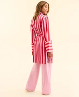 Macy's Flower Show Women's Striped Midi Length Robe, Exclusively at
