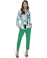 Karl Lagerfeld Paris Women's Geometric-Print Blouse