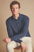 Charles Tyrwhitt Men's Merino Polo Long Sleeve Sweater