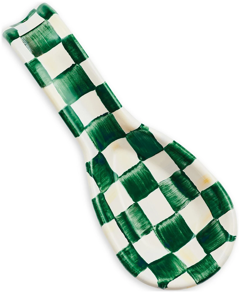 Mackenzie-Childs Emerald Check Spoon Rest