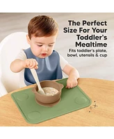 KeaBabies 2-Pack Prep Silicone Placemats for Toddlers, Kids, Non Slip Suction Dining Table Baby Placemat, Easy to Clean