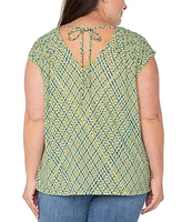 Liverpool Plus Tie-Back Knit Top