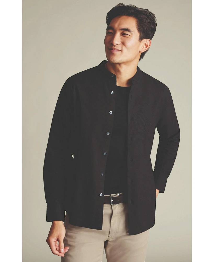 Charles Tyrwhitt Men's Collarless Stretch Washed Oxford