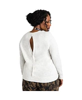 Poetic Justice Plus French Terry Open Back Long Sleeve Sweatshirt