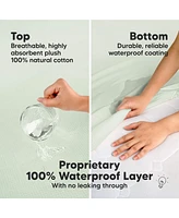KeaBabies 2-Pack Protect+ Waterproof Crib Mattress Protector Covers, Quin Quilted Cotton Baby Topper, Toddler Sheets