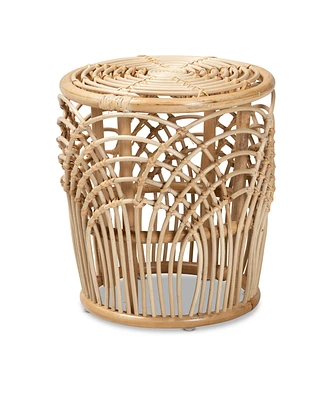 bali & pari 15.4" Finished Rattan Edena Modern Bohemian End Table