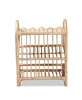 bali & pari Liora Modern Bohemian Finished Rattan 3-Tier Display Shelf