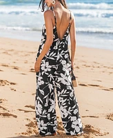 Cupshe Women's Floral Print Spaghetti Strap Wide-Leg Jumpsuit