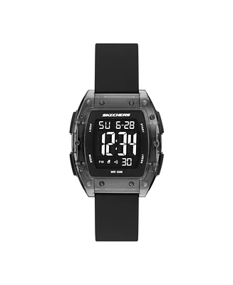 Skechers Women's Sawtelle Digital, Black Polycarbonate Watch