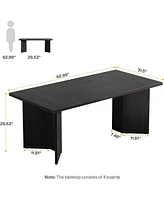 Tribesigns 63-Inch Executive Desk, Modern Office Computer Desk with Double Pedestal, Simple Workstations Writing Table Conference Table Business Furni
