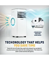 Newair 8,000 Btu Portable Air Conditioner (5,000 Btu Doe), Compact Ac Design with Easy Setup Window Venting Kit, Self-Evaporative System, Quiet Operat