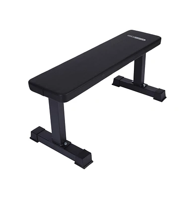 HolaHatha Steel Frame 600 Lbs Capacity Foam Padded Flat Weight Fitness Equipment Home Gym Freeweight Barbell Bench for Strength Full Body Exercise