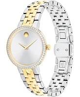 Movado Women's Museum Classic Lab Grown Diamond Swiss Quartz Stainless-Steel Light Yellow Pvd Watch, 29.5mm