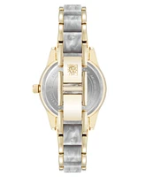 Anne Klein Women's Quartz Light Pearlescent Acetate and Gold-Tone Metal Alloy Link Bracelet Watch