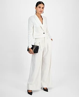 I.n.c. International Concepts Women's Pinstriped Cropped Blazer, Exclusively at Macy's