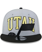New Era Men's Gray/Black Utah Jazz Tip-Off Two-Tone 9FIFTY Snapback Hat