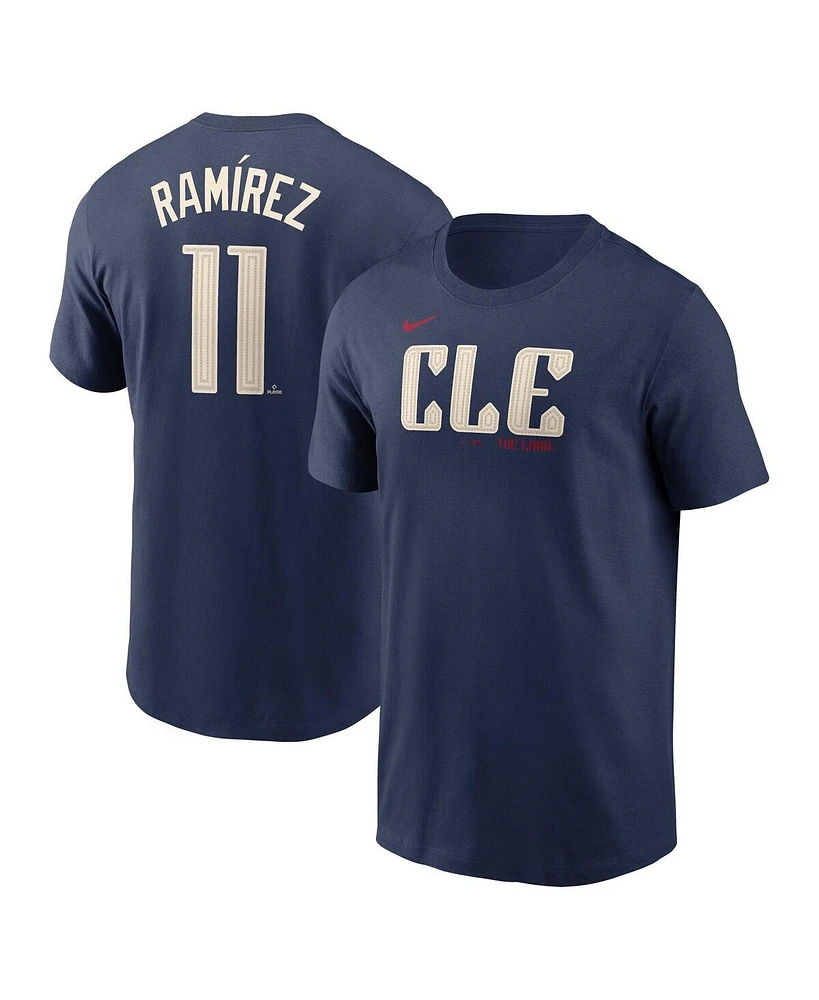 Nike Men's Jose Ramirez Navy Cleveland Guardians Fuse City Connect Name Number T-Shirt
