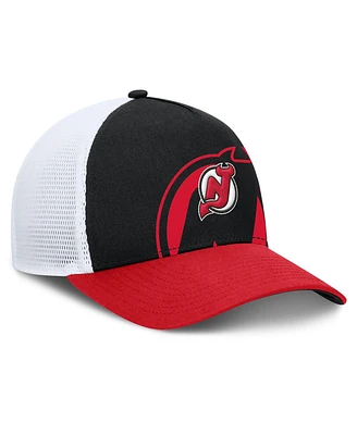 Fanatics Men's Black/Red New Jersey Devils Authentic Pro A-Frame Rink Adjustable Hat