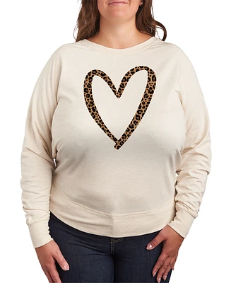 Hybrid Apparel Plus Leopard Heart Graphic Pullover T-Shirt